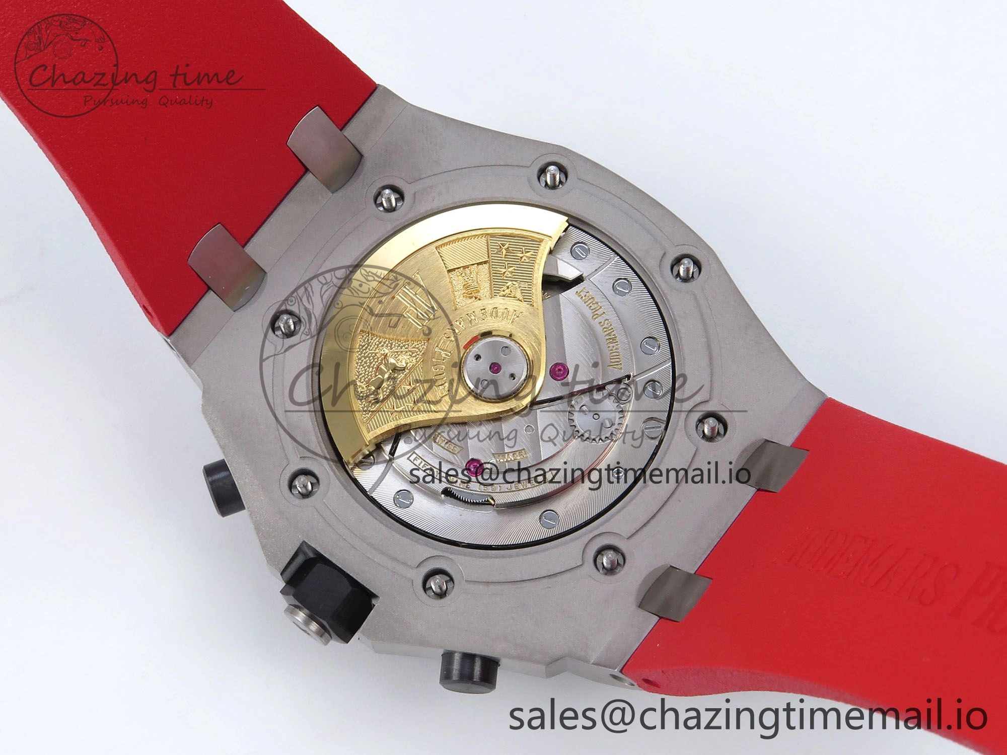 EasyMatch Royal Oak Offshore 44mm Black Themes SS TKF 1:1 Best Edition Black Dial on Black Red Rubber Strap A 4320