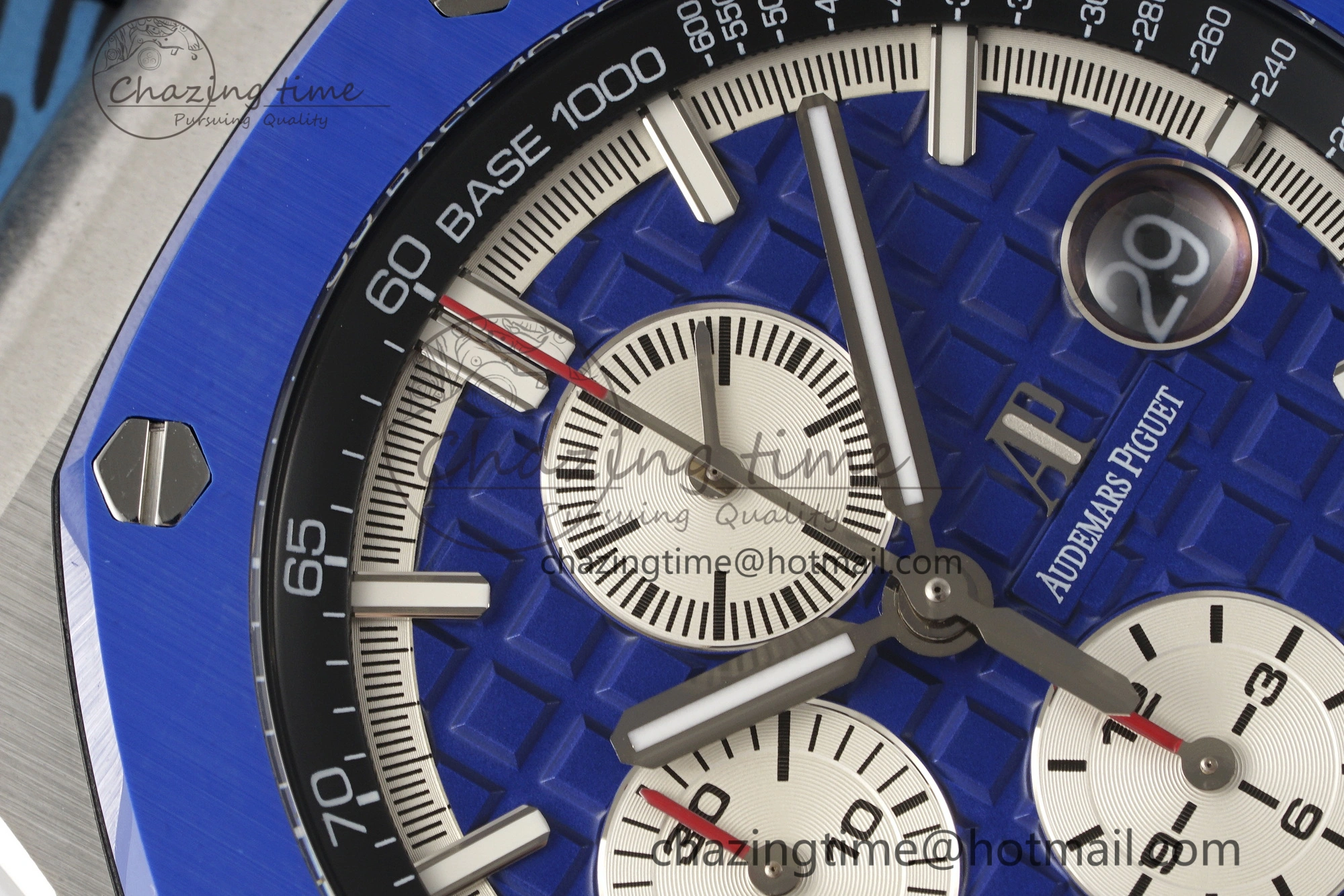 Royal Oak Offshore 44mm Blue Ceramic Bezel APF 1:1 Best Edition Blue Dial on Blue Camou Strap A3126 V Stretchable 4598