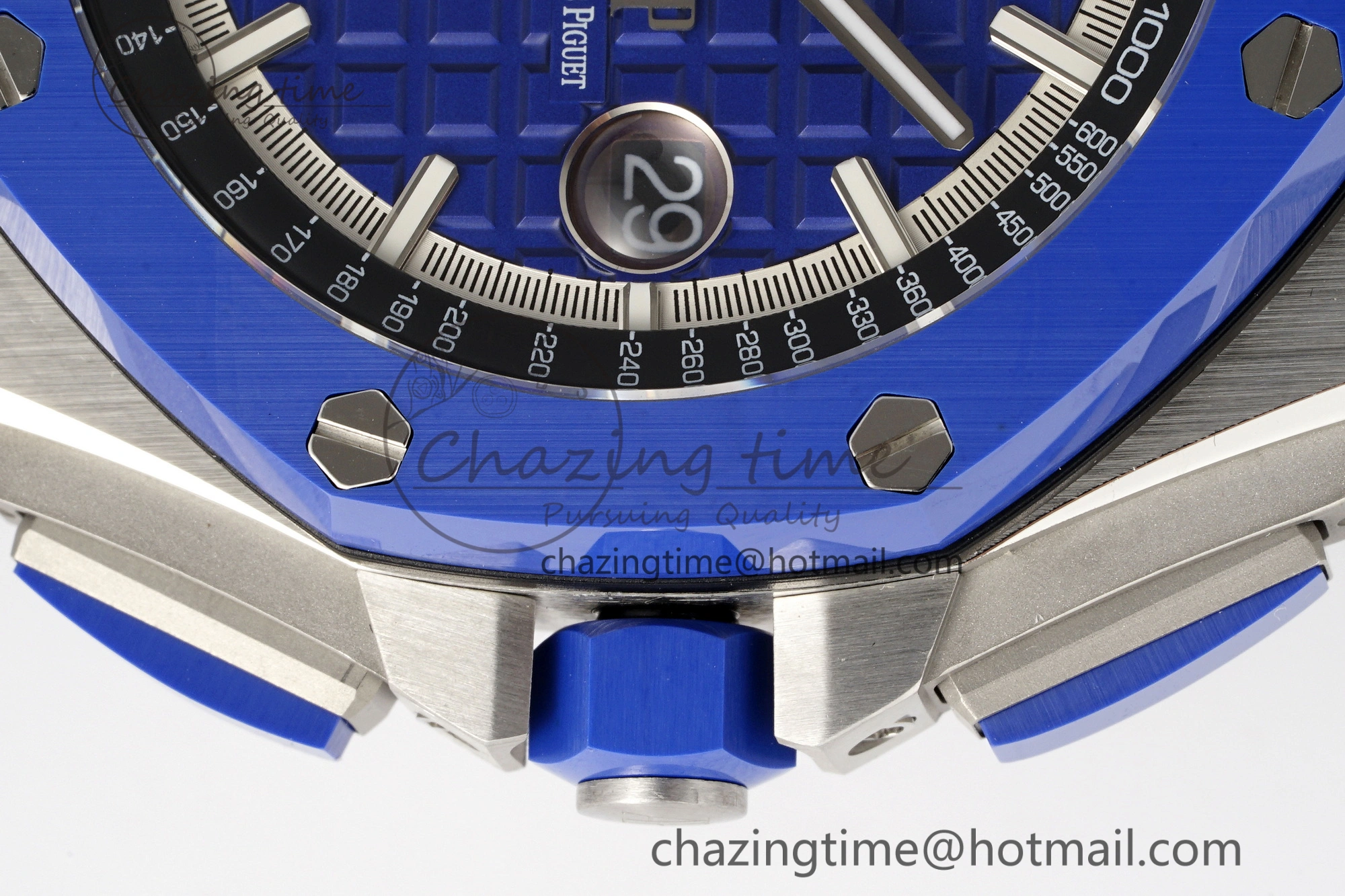Royal Oak Offshore 44mm Blue Ceramic Bezel APF 1:1 Best Edition Blue Dial on Blue Camou Strap A3126 V Stretchable 4598