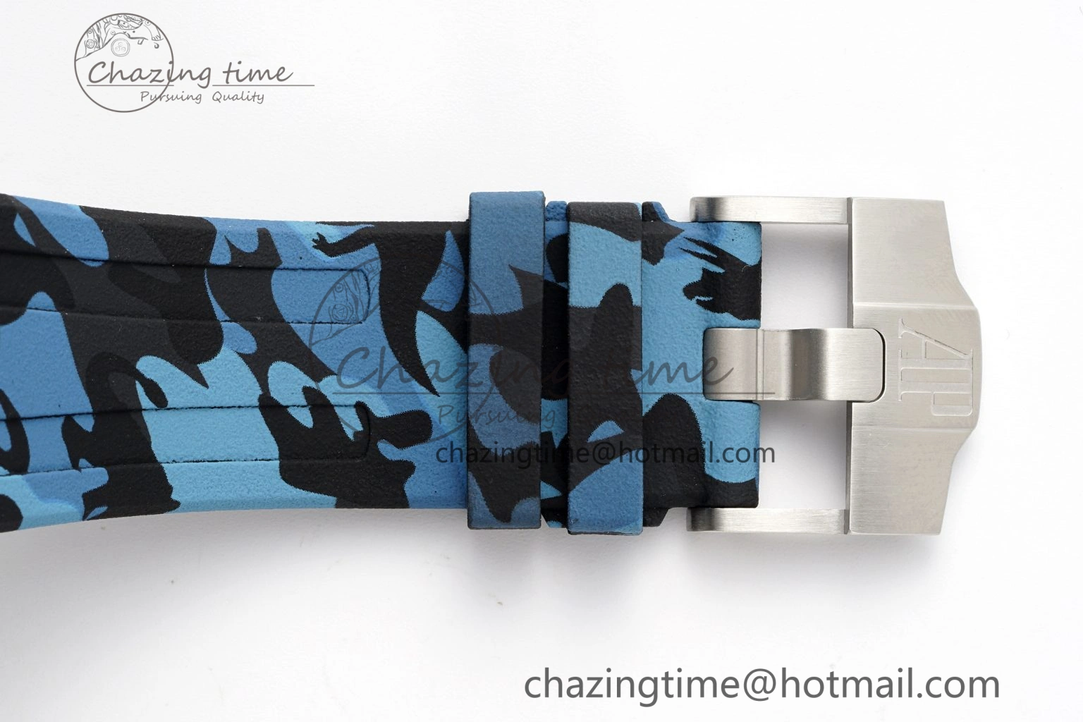 Royal Oak Offshore 44mm Blue Ceramic Bezel APF 1:1 Best Edition Blue Dial on Blue Camou Strap A3126 V Stretchable 4598