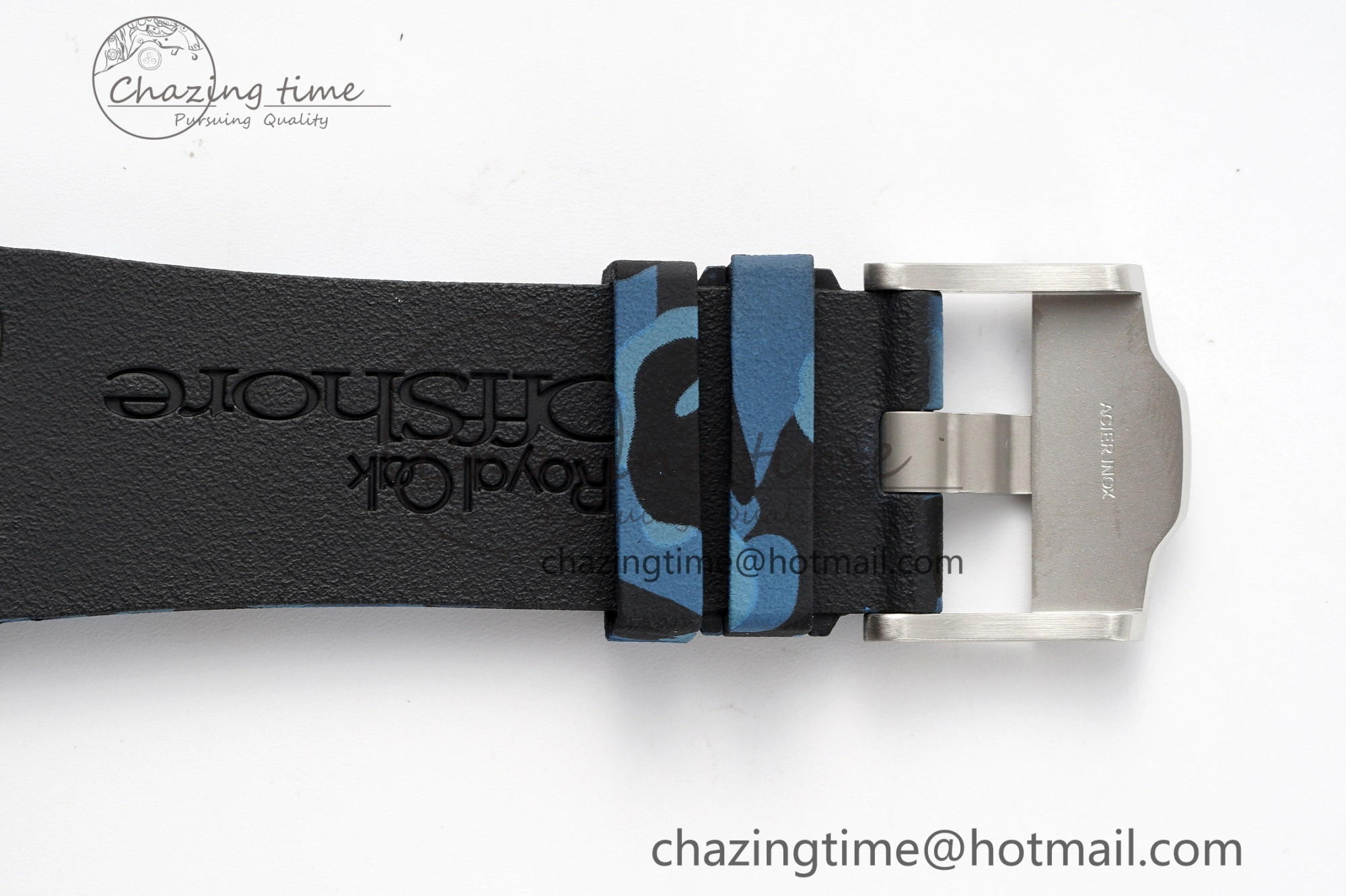 Royal Oak Offshore 44mm Blue Ceramic Bezel APF 1:1 Best Edition Blue Dial on Blue Camou Strap A3126 V Stretchable 4598