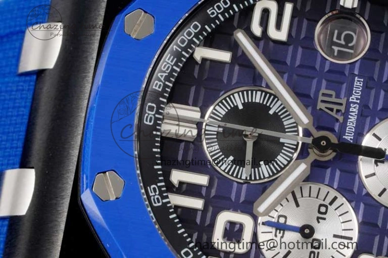 Royal Oak Offshore 44mm Blue Black Ceramic APF 1:1 Best Edition Blue Black Dial on Rubber Strap A3126 V Youthful 4618