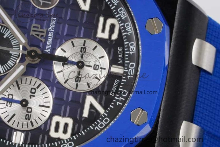 Royal Oak Offshore 44mm Blue Black Ceramic APF 1:1 Best Edition Blue Black Dial on Rubber Strap A3126 V Youthful 4618