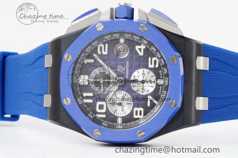 Royal Oak Offshore 44mm Blue Black Ceramic APF 1:1 Best Edition Blue Black Dial on Rubber Strap A3126 V Youthful 4618
