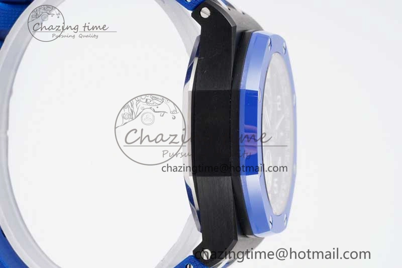 Royal Oak Offshore 44mm Blue Black Ceramic APF 1:1 Best Edition Blue Black Dial on Rubber Strap A3126 V Youthful 4618