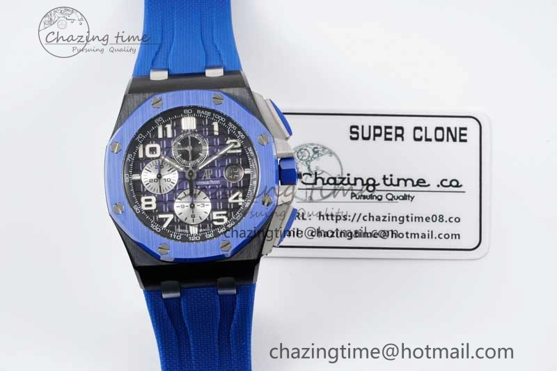 Royal Oak Offshore 44mm Blue Black Ceramic APF 1:1 Best Edition Blue Black Dial on Rubber Strap A3126 V Youthful 4618