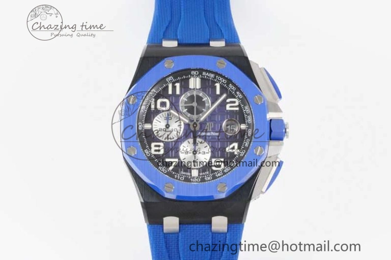 Royal Oak Offshore 44mm Blue Black Ceramic APF 1:1 Best Edition Blue Black Dial on Rubber Strap A3126 V Youthful 4618