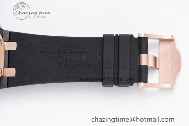 Royal Oak Offshore 44mm Forged Carbon RG Bezel APF 1:1 Best Edition Black Dial on Rubber Strap A3126 V Classic 4617