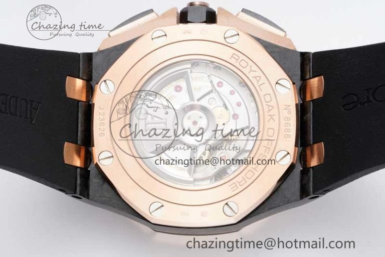 Royal Oak Offshore 44mm Forged Carbon RG Bezel APF 1:1 Best Edition Black Dial on Rubber Strap A3126 V Classic 4617
