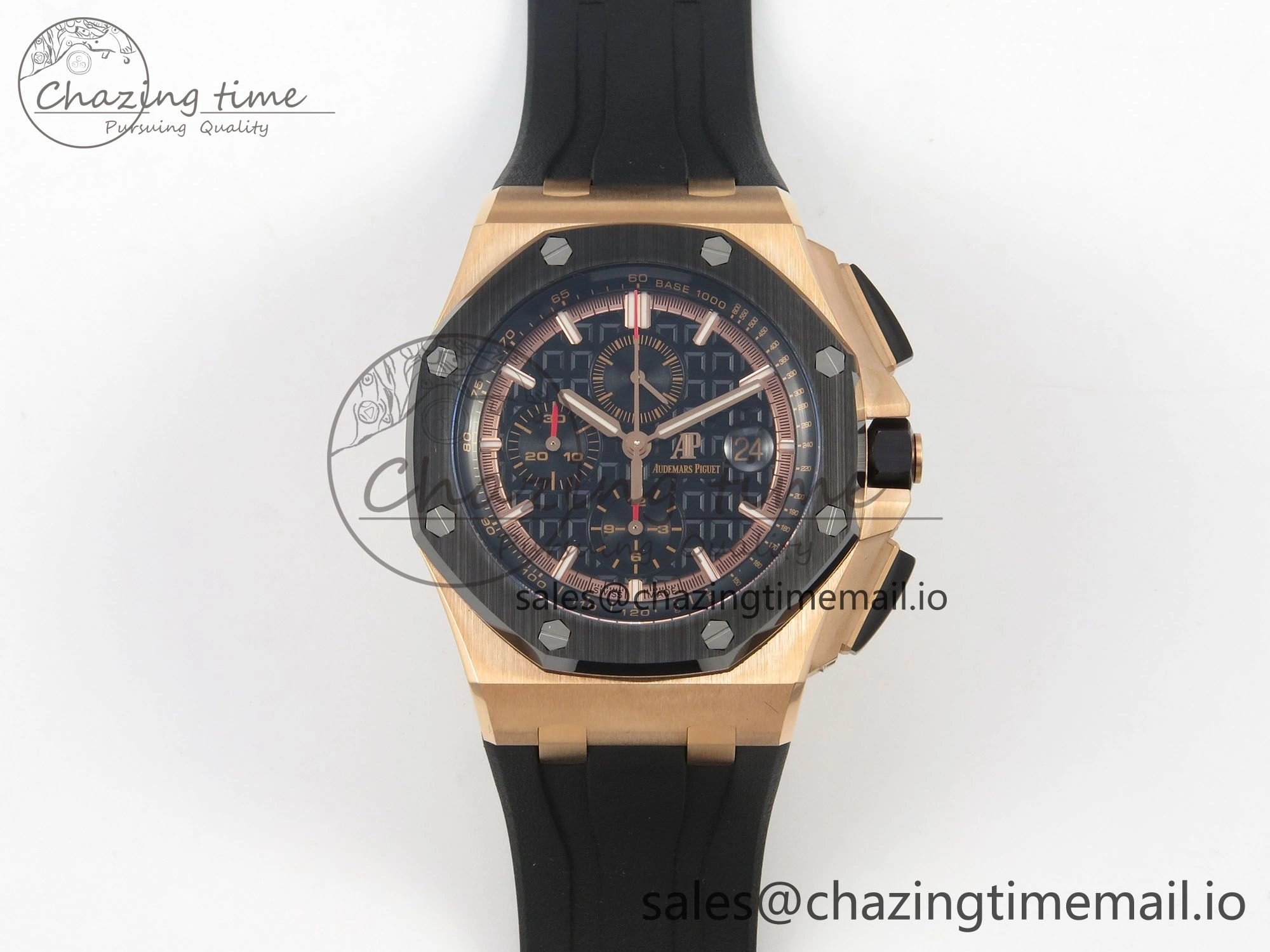 Royal Oak Offshore 44mm RG APPF Best Edition Black Dial Ceramic Bezel on Black Rubber Strap SA Colorful 4237