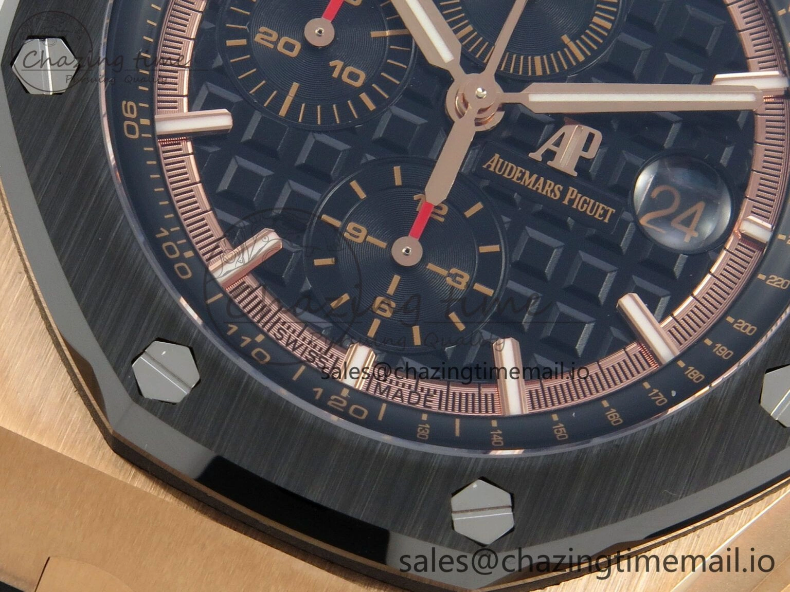 Royal Oak Offshore 44mm RG APPF Best Edition Black Dial Ceramic Bezel on Black Rubber Strap SA Colorful 4237