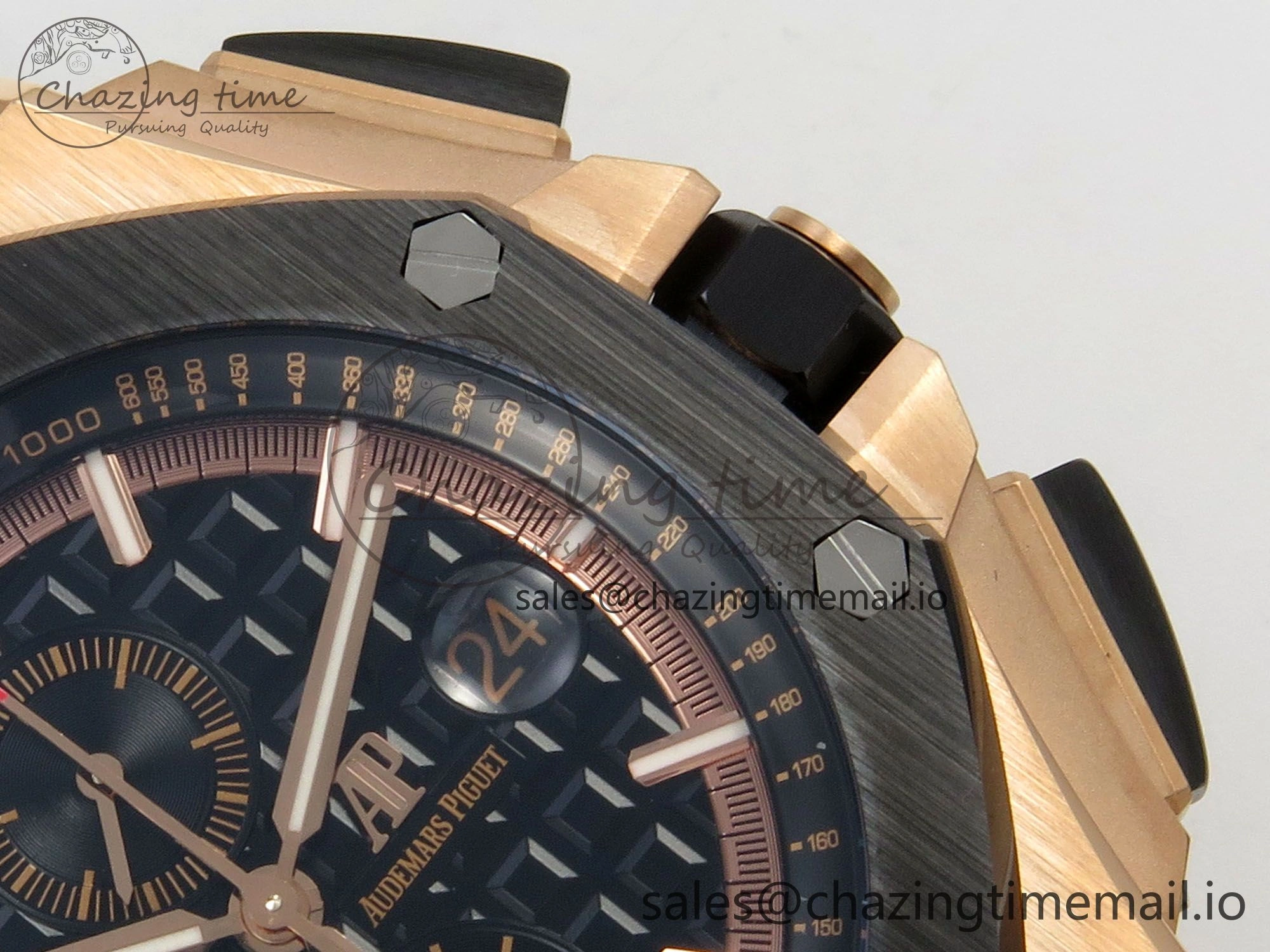Royal Oak Offshore 44mm RG APPF Best Edition Black Dial Ceramic Bezel on Black Rubber Strap SA Colorful 4237