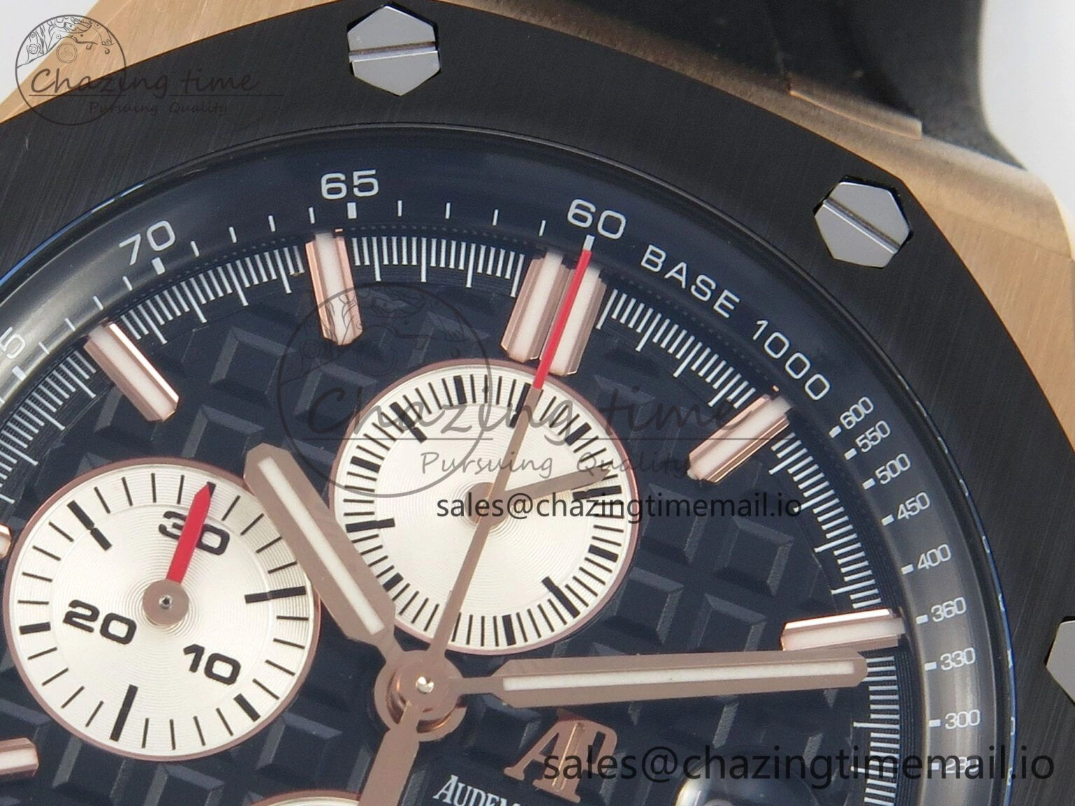 ZeroBulk Royal Oak Offshore 44mm RG APPF Best Edition Black White Dial Ceramic Bezel on Black Rubber Strap SA 4238