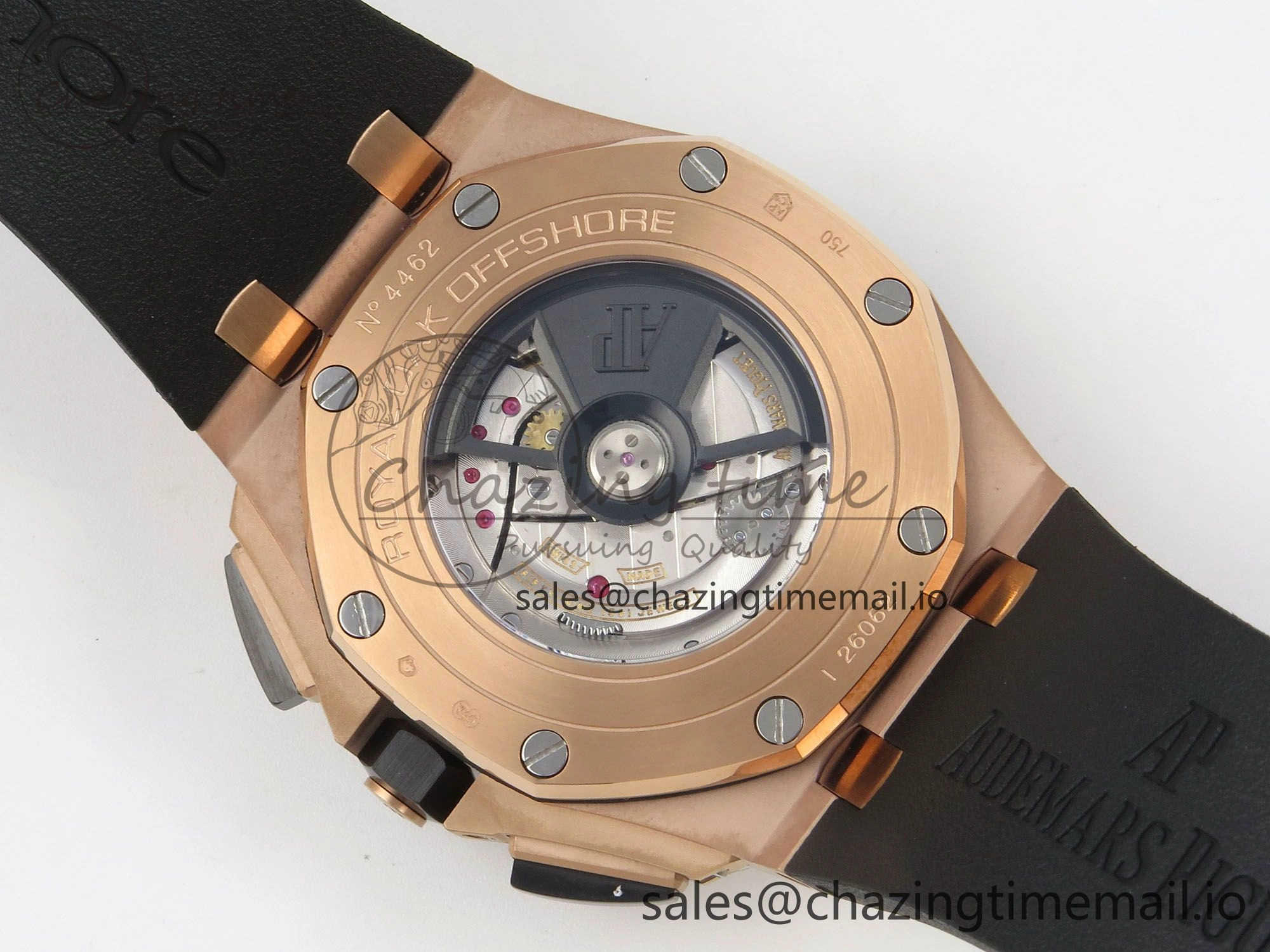 ZeroBulk Royal Oak Offshore 44mm RG APPF Best Edition Black White Dial Ceramic Bezel on Black Rubber Strap SA 4238