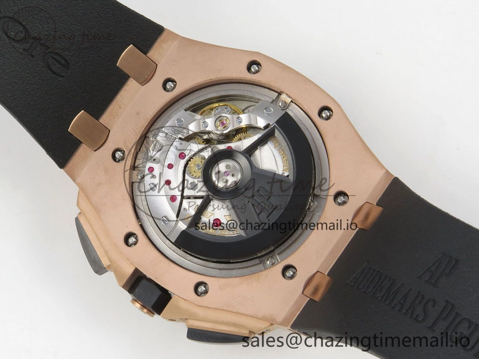 ZeroBulk Royal Oak Offshore 44mm RG APPF Best Edition Black White Dial Ceramic Bezel on Black Rubber Strap SA 4238