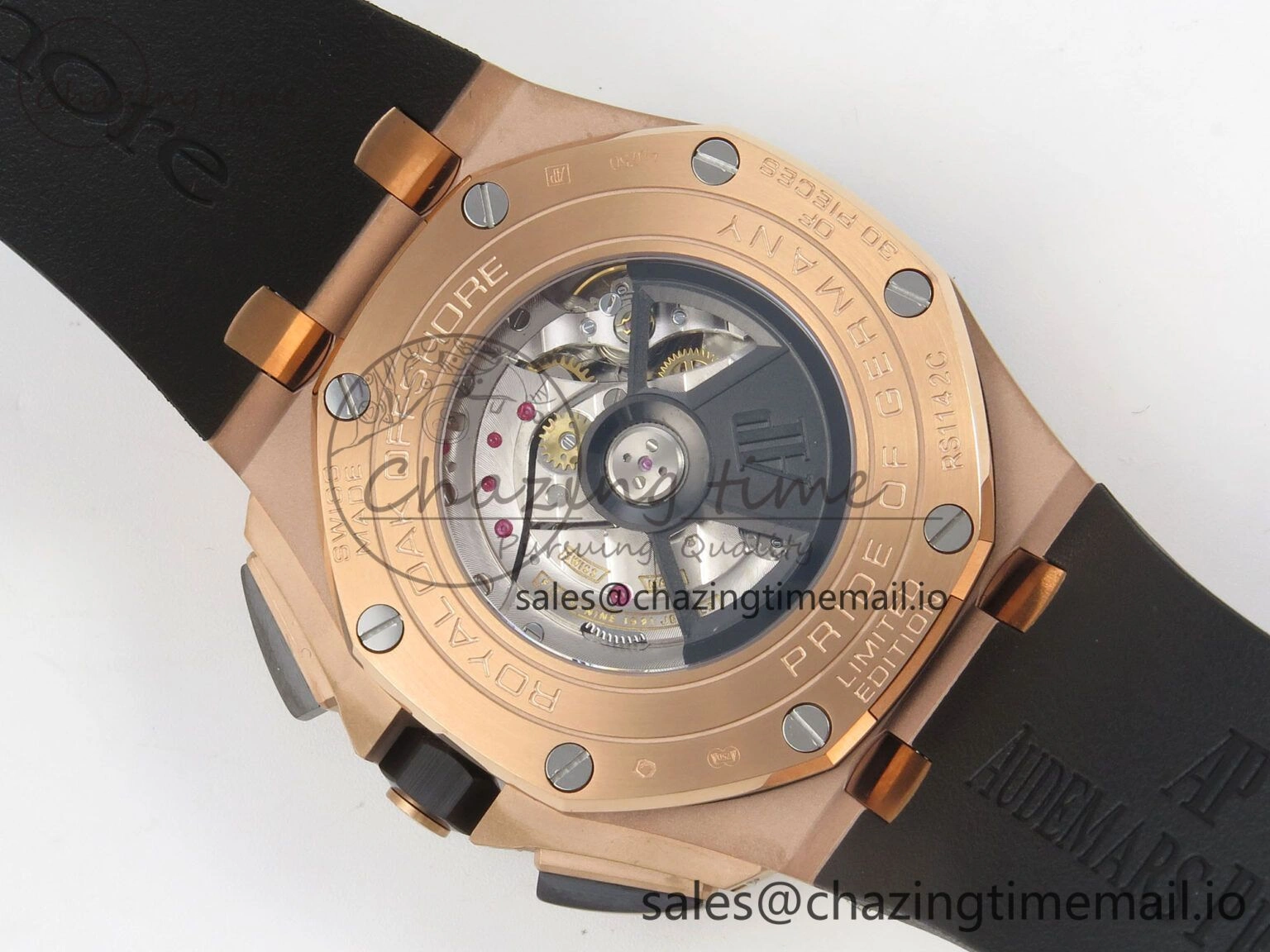 Royal Oak Offshore 44mm RG APPF Best Edition Gray Dial Ceramic Bezel on Black Rubber Strap SA Minimalist 4241