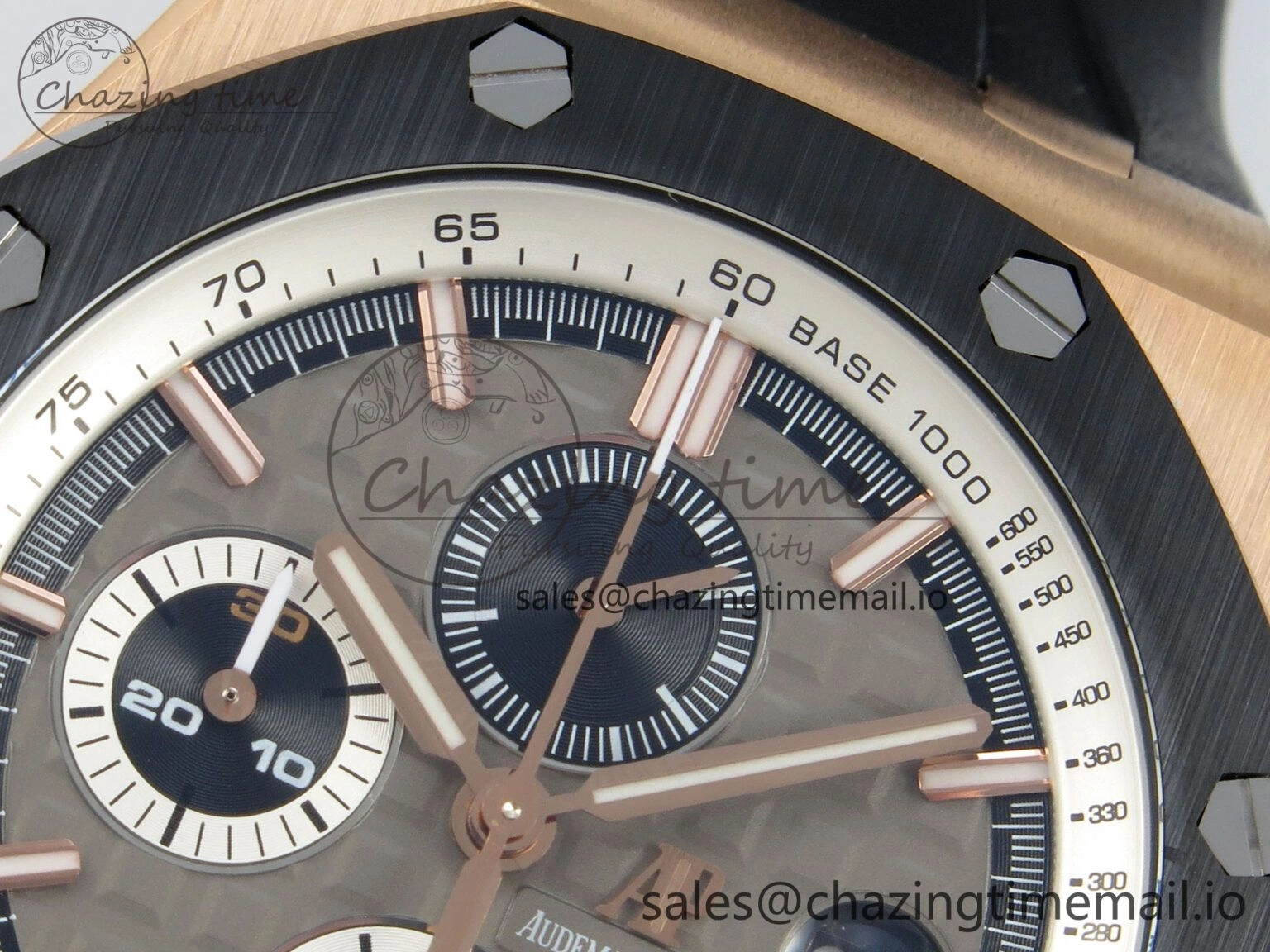 Royal Oak Offshore 44mm RG APPF Best Edition Gray Dial Ceramic Bezel on Black Rubber Strap SA Minimalist 4241