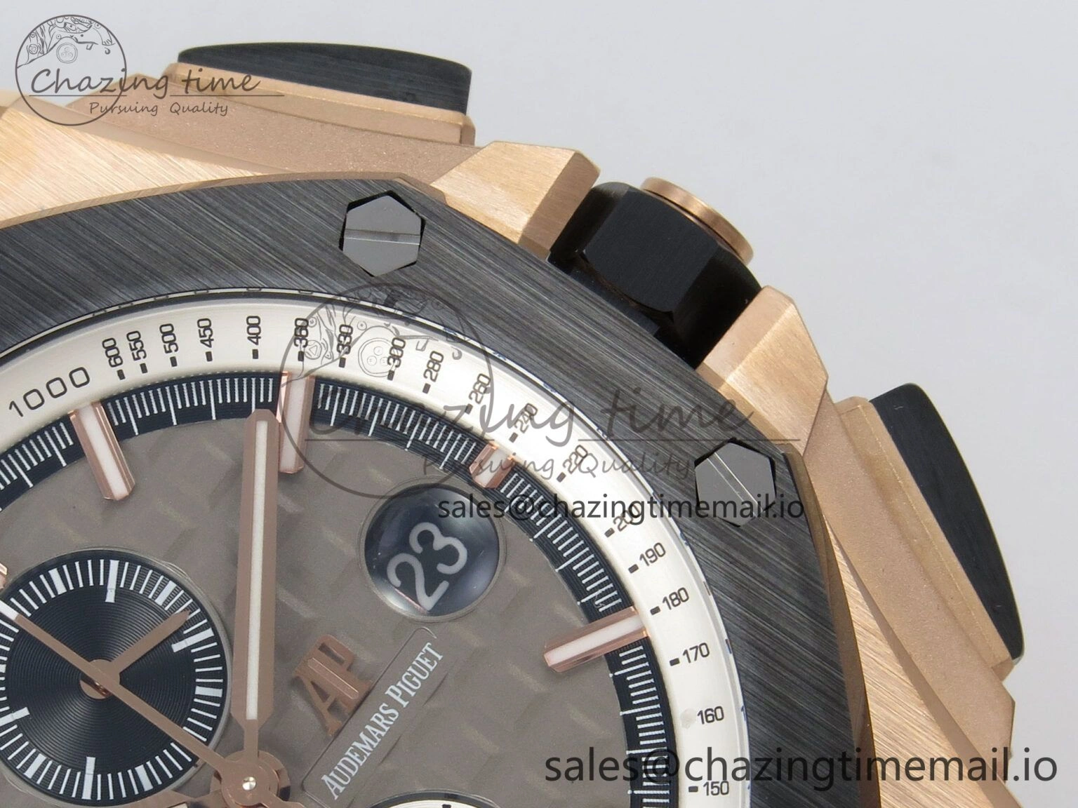 Royal Oak Offshore 44mm RG APPF Best Edition Gray Dial Ceramic Bezel on Black Rubber Strap SA Minimalist 4241