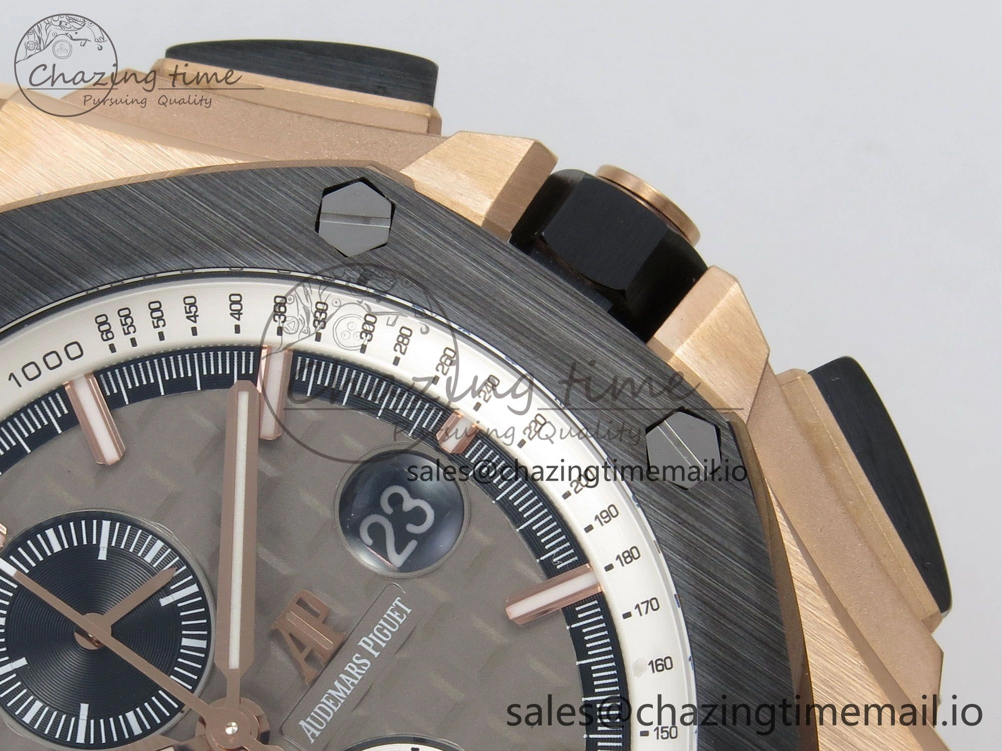 Royal Oak Offshore 44mm RG APPF Best Edition Gray Dial Ceramic Bezel on Black Rubber Strap SA Minimalist 4241