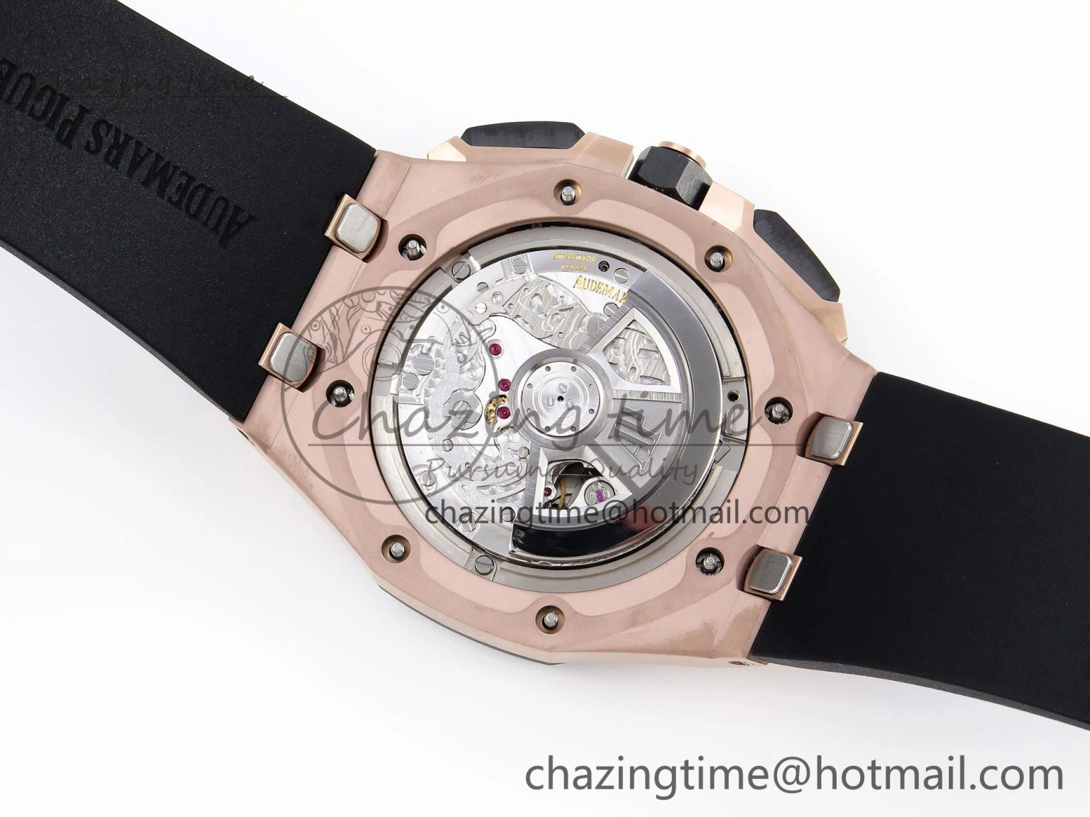 Bold Royal Oak Offshore 44mm RG Black Ceramic Bezel APF 1:1 Best Edition Black Silver Dial on Black Rubber Strap A 4548
