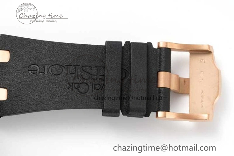 Sporty Royal Oak Offshore 44mm RG Black Ceramic Bezel APF 1:1 Best Edition on Rubber Strap A 4775