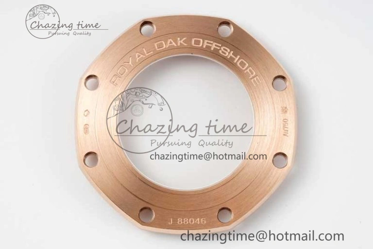 Sporty Royal Oak Offshore 44mm RG Black Ceramic Bezel APF 1:1 Best Edition on Rubber Strap A 4775