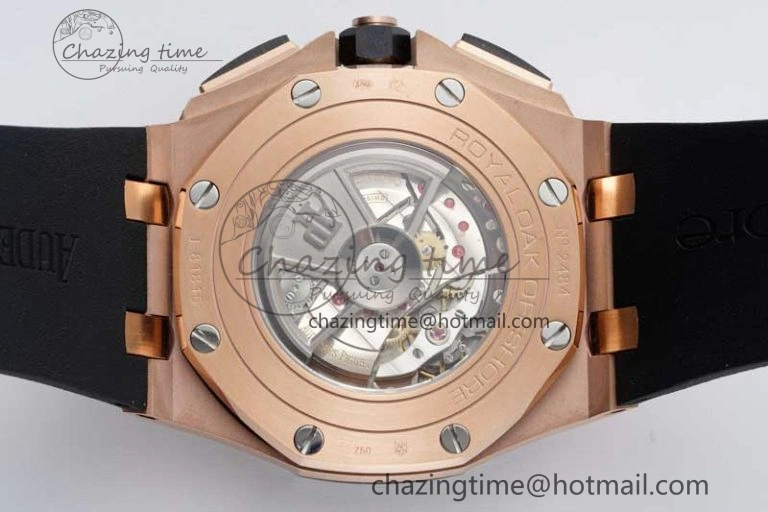AllSeason Royal Oak Offshore 44mm RG Ceramic Bezel APF 1:1 Best Edition Black Dial on Rubber Strap A 4724