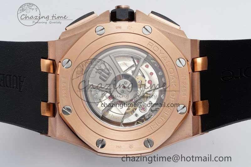 AllSeason Royal Oak Offshore 44mm RG Ceramic Bezel APF 1:1 Best Edition Black Dial on Rubber Strap A 4724