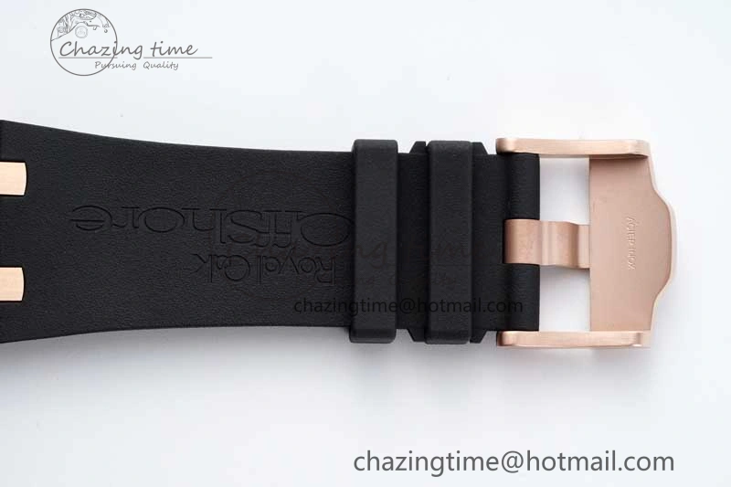 AllSeason Royal Oak Offshore 44mm RG Ceramic Bezel APF 1:1 Best Edition Black Dial on Rubber Strap A 4724