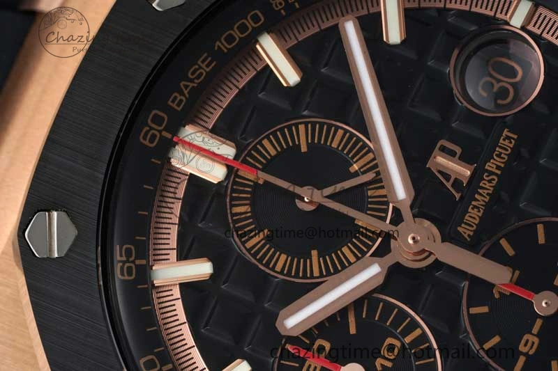 AllSeason Royal Oak Offshore 44mm RG Ceramic Bezel APF 1:1 Best Edition Black Dial on Rubber Strap A 4724
