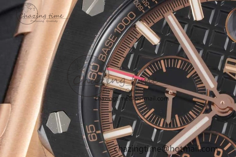 Colorful Royal Oak Offshore 44mm RG Ceramic Bezel JJF 1:1 Best Edition Black Dial on Rubber Strap A3126 V 4659