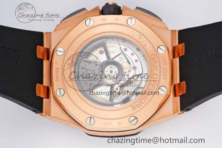 Colorful Royal Oak Offshore 44mm RG Ceramic Bezel JJF 1:1 Best Edition Black Dial on Rubber Strap A3126 V 4659