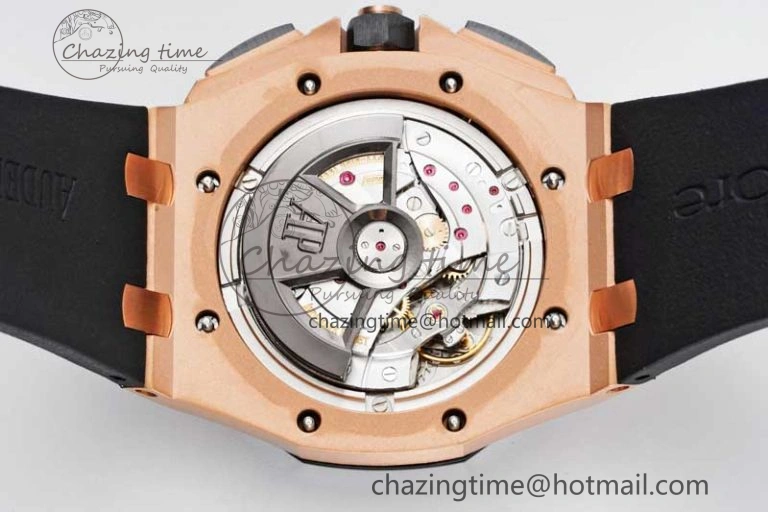 Colorful Royal Oak Offshore 44mm RG Ceramic Bezel JJF 1:1 Best Edition Black Dial on Rubber Strap A3126 V 4659