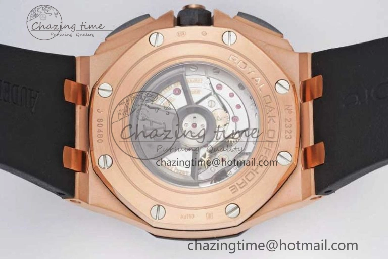 Bold Royal Oak Offshore 44mm RG Ceramic Bezel JJF 1:1 Best Edition Black White Dial on Rubber Strap A3126 V 4658