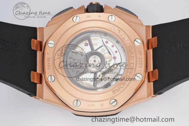 Bold Royal Oak Offshore 44mm RG Ceramic Bezel JJF 1:1 Best Edition Black White Dial on Rubber Strap A3126 V 4658