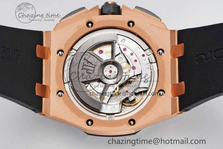 Bold Royal Oak Offshore 44mm RG Ceramic Bezel JJF 1:1 Best Edition Black White Dial on Rubber Strap A3126 V 4658