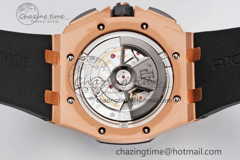 Bold Royal Oak Offshore 44mm RG Ceramic Bezel JJF 1:1 Best Edition Black White Dial on Rubber Strap A3126 V 4658