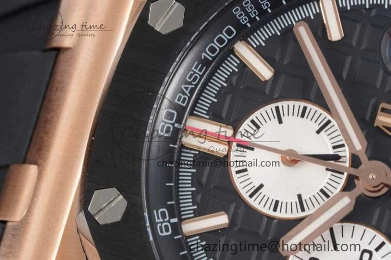 Bold Royal Oak Offshore 44mm RG Ceramic Bezel JJF 1:1 Best Edition Black White Dial on Rubber Strap A3126 V 4658