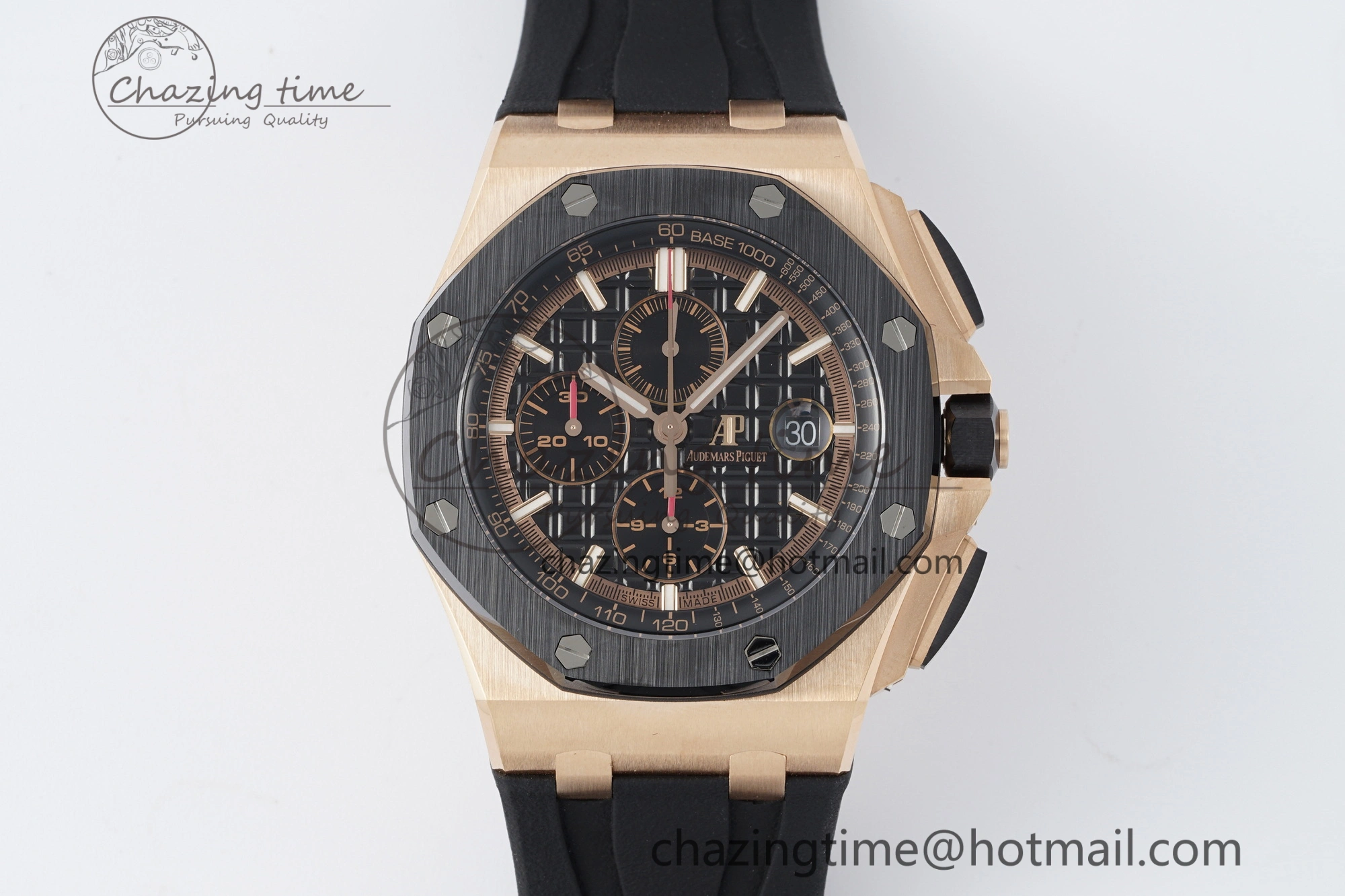 NewStyle Royal Oak Offshore 44mm RG Ceramic Bezel RSF 1:1 Best Edition Black Dial on Rubber Strap A3126 V 4721