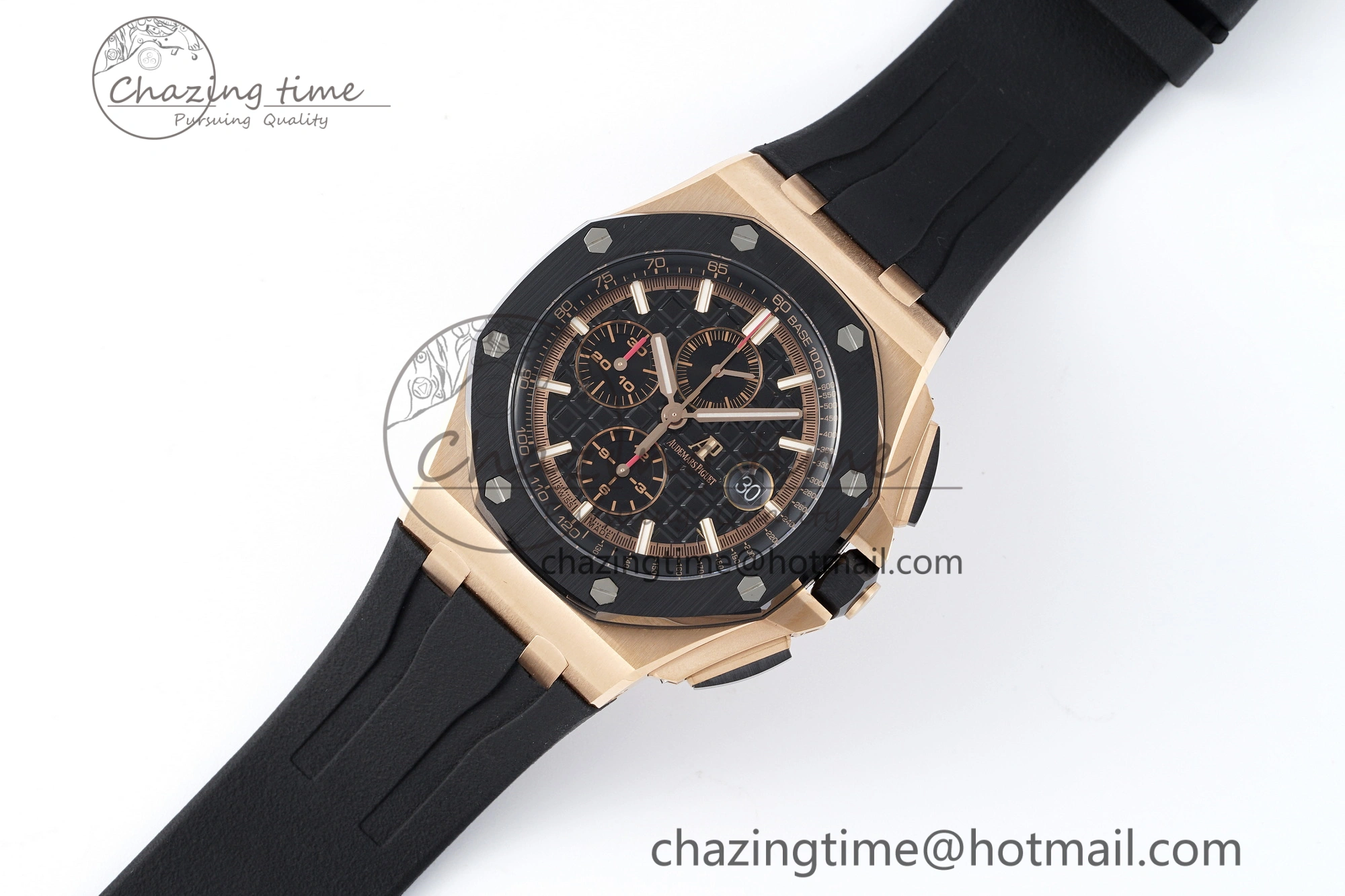 NewStyle Royal Oak Offshore 44mm RG Ceramic Bezel RSF 1:1 Best Edition Black Dial on Rubber Strap A3126 V 4721