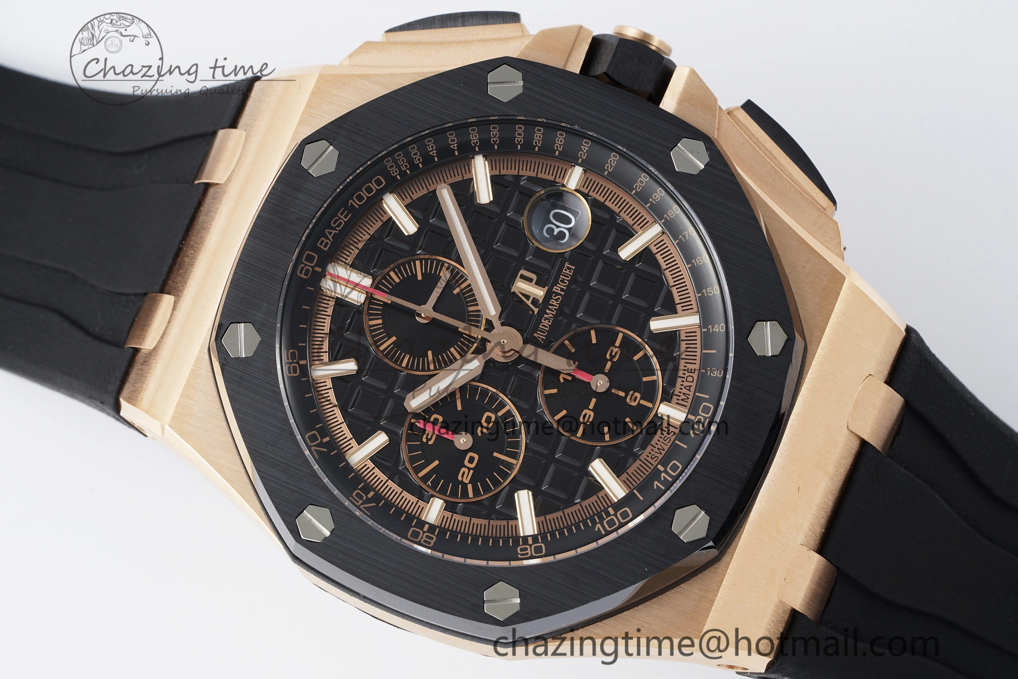 NewStyle Royal Oak Offshore 44mm RG Ceramic Bezel RSF 1:1 Best Edition Black Dial on Rubber Strap A3126 V 4721