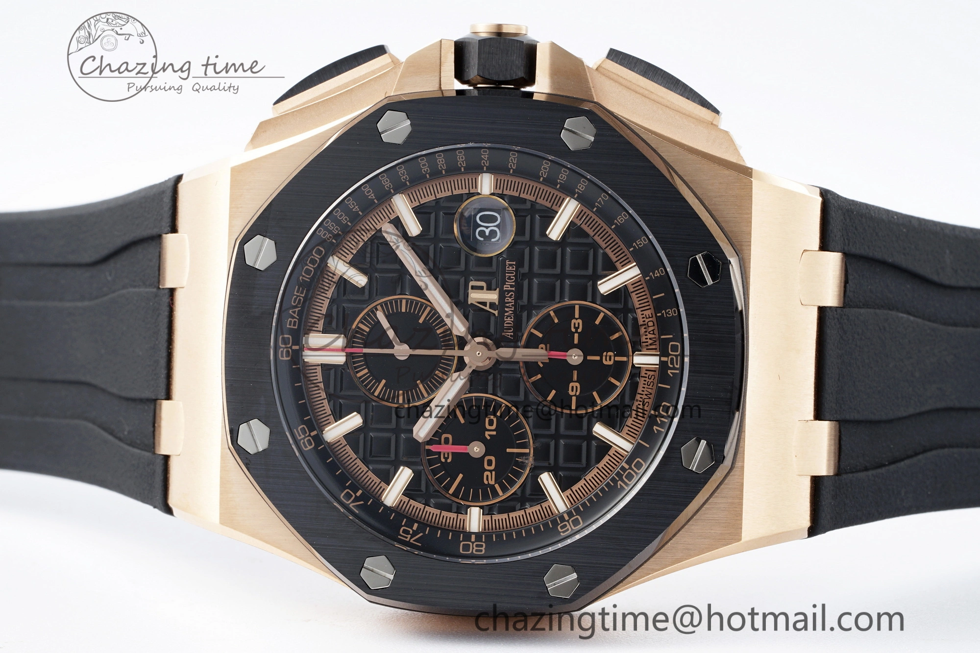 NewStyle Royal Oak Offshore 44mm RG Ceramic Bezel RSF 1:1 Best Edition Black Dial on Rubber Strap A3126 V 4721