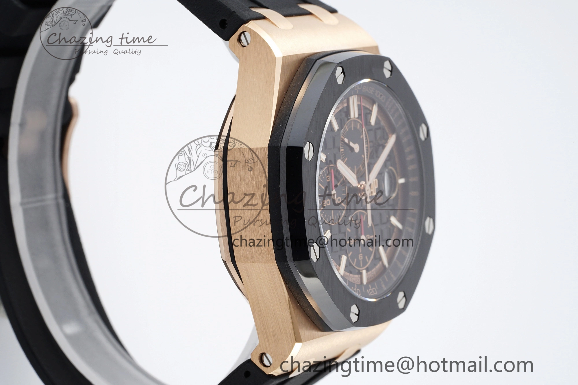 NewStyle Royal Oak Offshore 44mm RG Ceramic Bezel RSF 1:1 Best Edition Black Dial on Rubber Strap A3126 V 4721