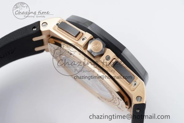 NewStyle Royal Oak Offshore 44mm RG Ceramic Bezel RSF 1:1 Best Edition Black Dial on Rubber Strap A3126 V 4721