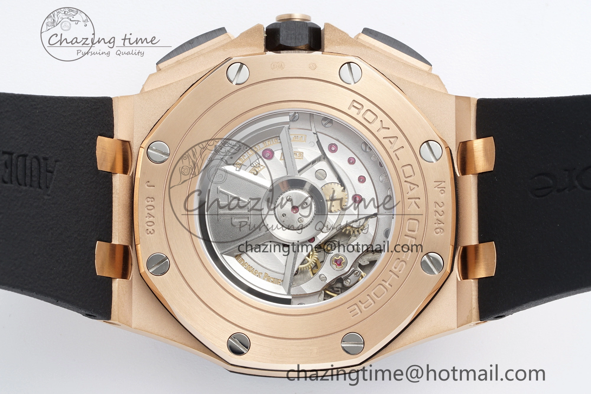 NewStyle Royal Oak Offshore 44mm RG Ceramic Bezel RSF 1:1 Best Edition Black Dial on Rubber Strap A3126 V 4721