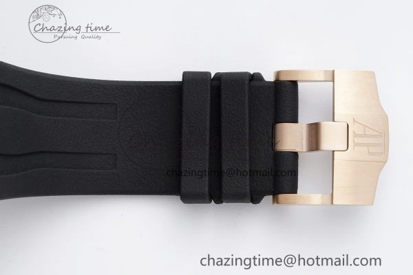 NewStyle Royal Oak Offshore 44mm RG Ceramic Bezel RSF 1:1 Best Edition Black Dial on Rubber Strap A3126 V 4721