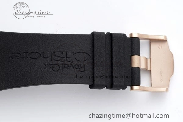 NewStyle Royal Oak Offshore 44mm RG Ceramic Bezel RSF 1:1 Best Edition Black Dial on Rubber Strap A3126 V 4721