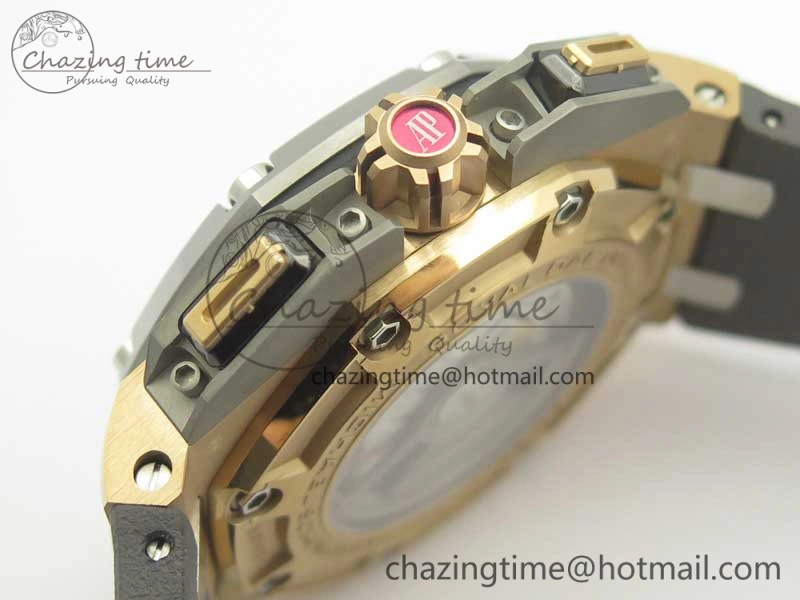 Royal Oak Offshore 44mm RG Cermet Bezel Michael Schumacher 1:1 JF Best Edition A3126 (Free XS Strap) V2 w  Cyclops Packable 4916