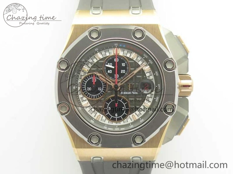 Royal Oak Offshore 44mm RG Cermet Bezel Michael Schumacher 1:1 JF Best Edition A3126 (Free XS Strap) V2 w  Cyclops Packable 4916