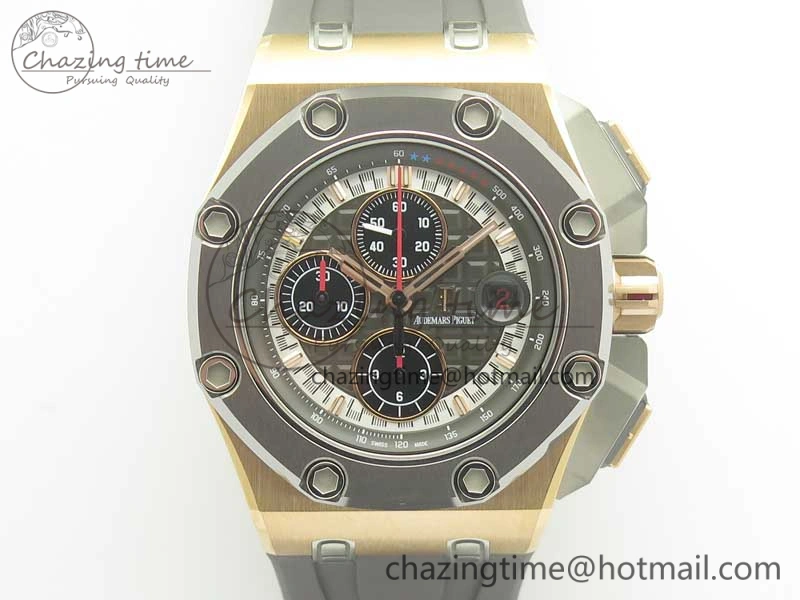 Royal Oak Offshore 44mm RG Cermet Bezel Michael Schumacher 1:1 JF Best Edition A3126 (Free XS Strap) V2 w  Cyclops Packable 4916